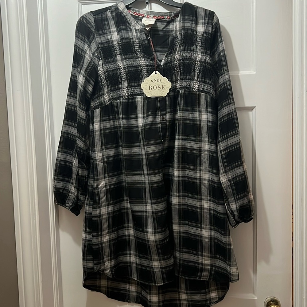 Black and White Plaid Dress. Size Small